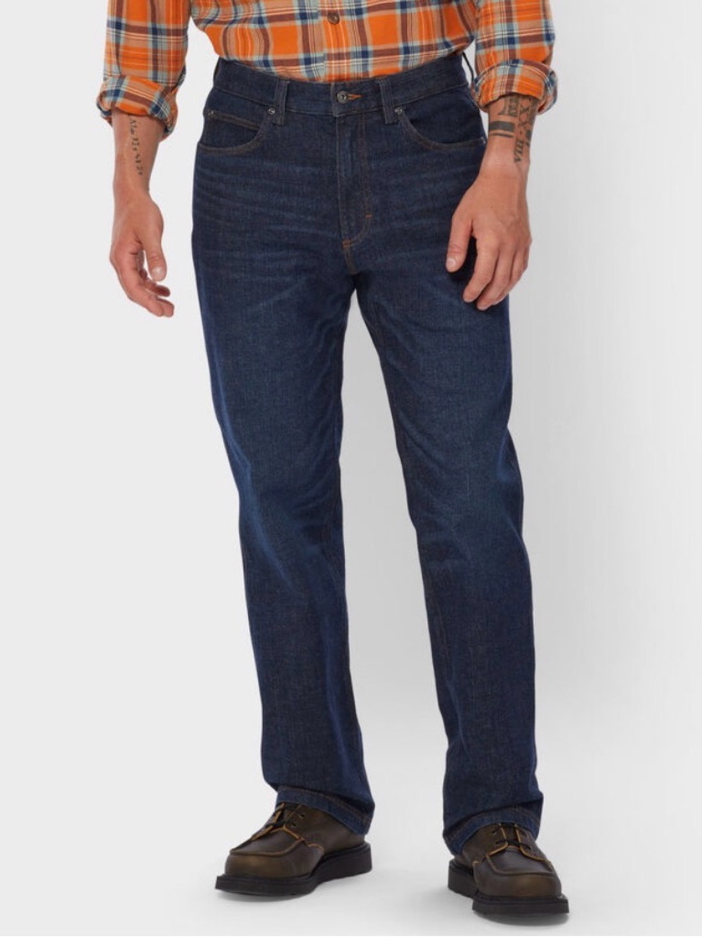 Duluth Trading Relaxed Fit Dark Wash Straight Leg Jeans 40W 30L NWT